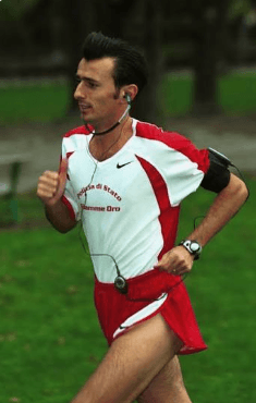 Giacomo Leone durante una corsa